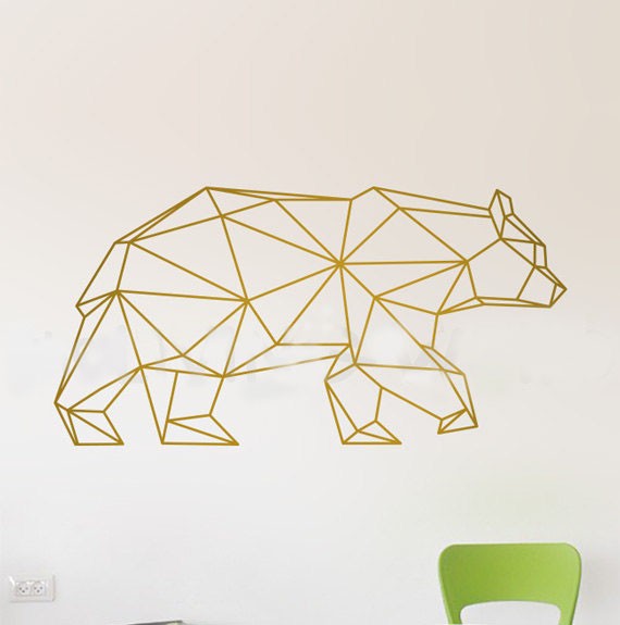 Geometric Bear wall decal