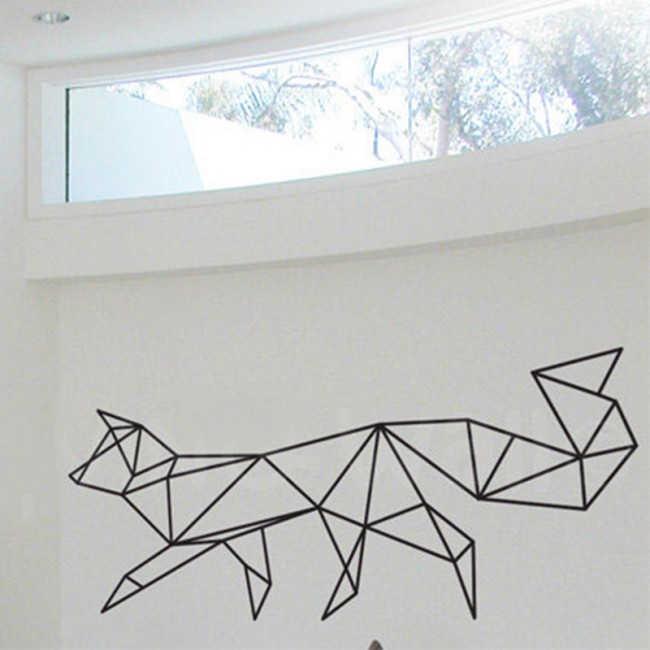 Geometric fox wall decal