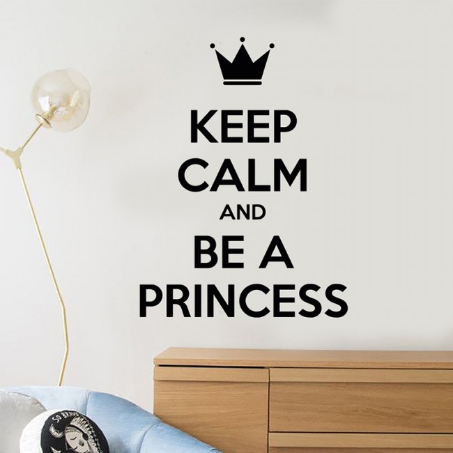 Keep calm and be a princess wall decal