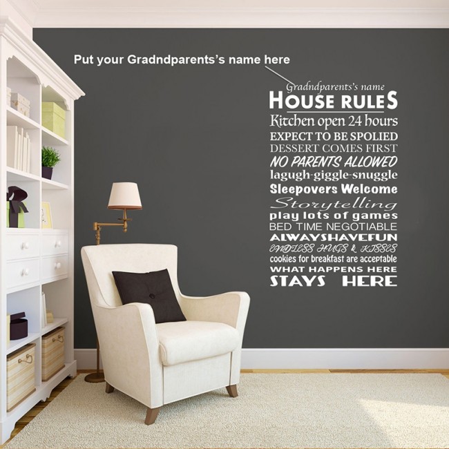 Personalised grandparents' name decal