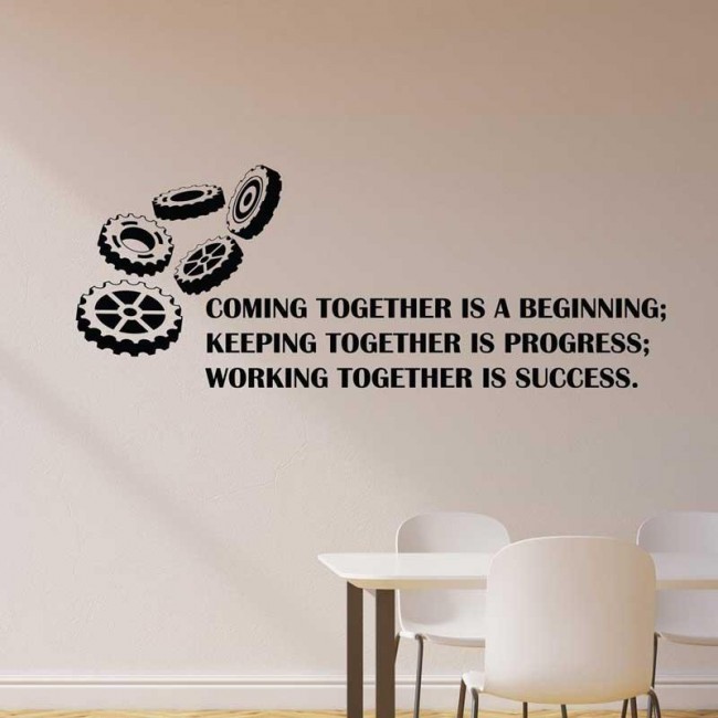  Coming together is a beginning Sticker Wall Decal