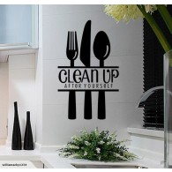 Clean up kitchen wall decal