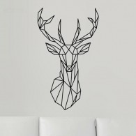 Geometric Deer Head wall decal