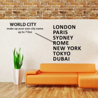 Personalised World City Name Decal