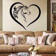 Love heart horse wall decal