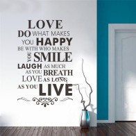 Love Happy Smile Live wall decal