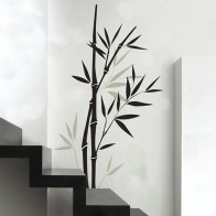 Bamboo and leaves wall decal